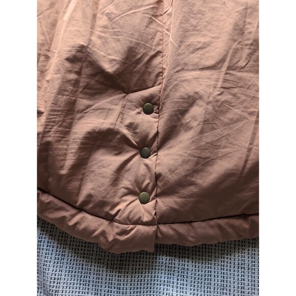 LOFT Women's L Mauve Pink Puffer Duvet Coat Jacket Mid Length Hood & Pockets - Picture 11 of 12